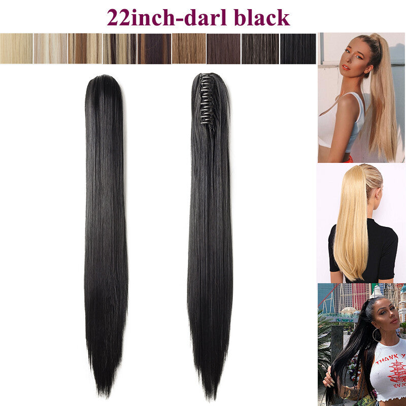 Thick Ponytail Hair Extension with Claw Clip - Wavy Curly Synthetic Hair
