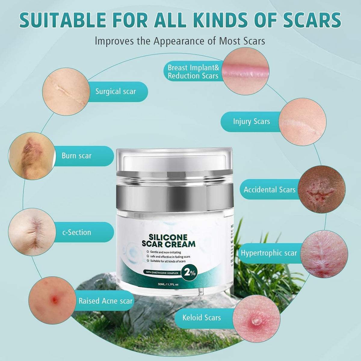 Silicone Scar Gel for Face & Body - Scar Removal & Skin Rejuvenation