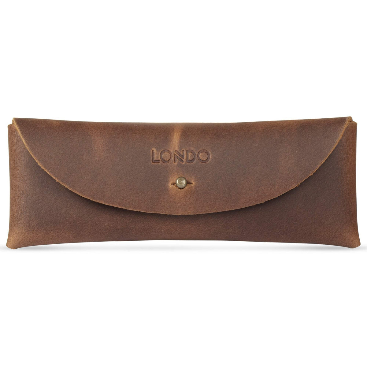 Personalized Genuine Leather Pen & Pencil Case with Metal Snap Fastener