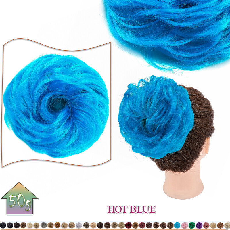 Curly Messy Bun Hair Extension Scrunchie Natural Updo Thick Human Hair