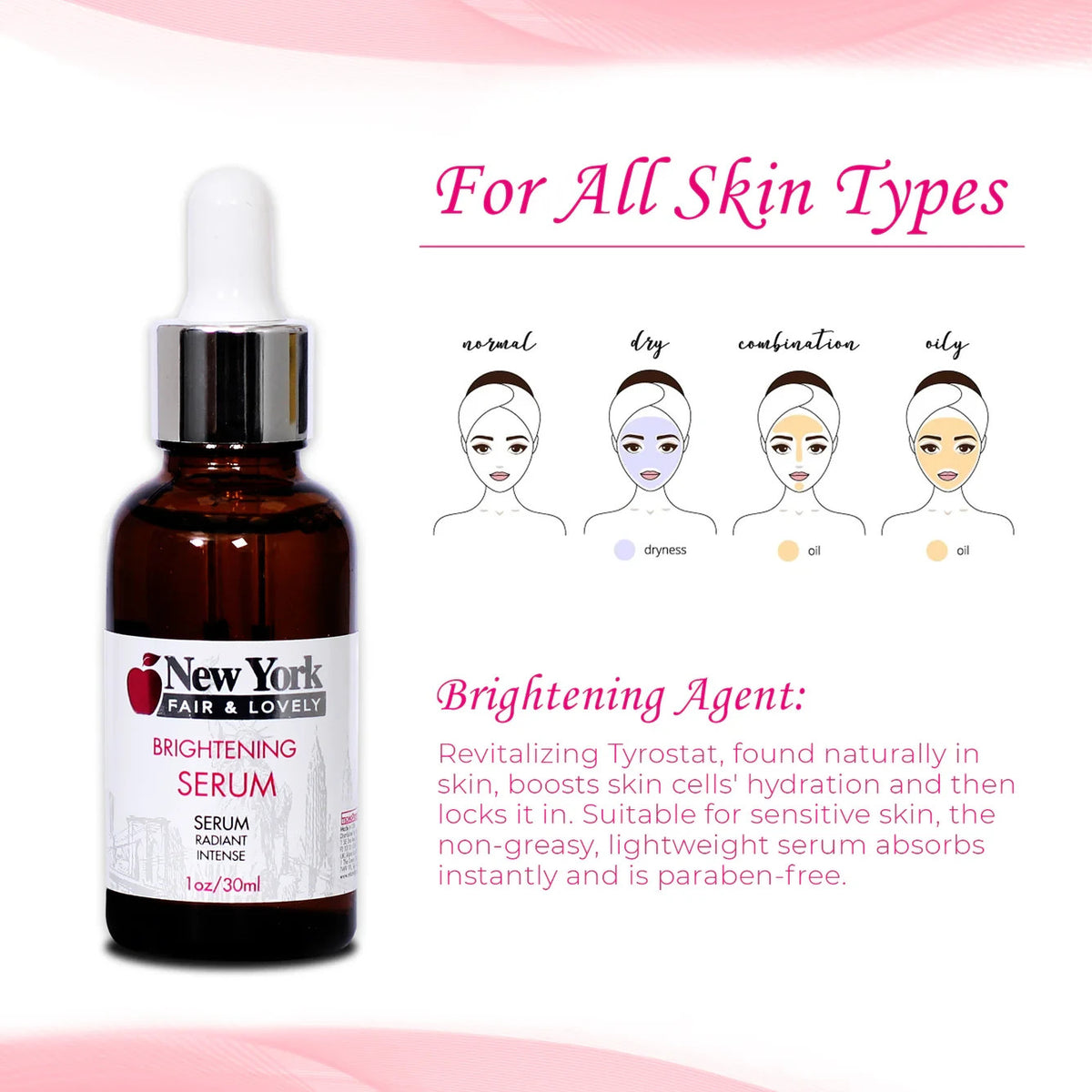 Brightening Face Serum with Vitamin C & Hyaluronic Acid - 1 oz