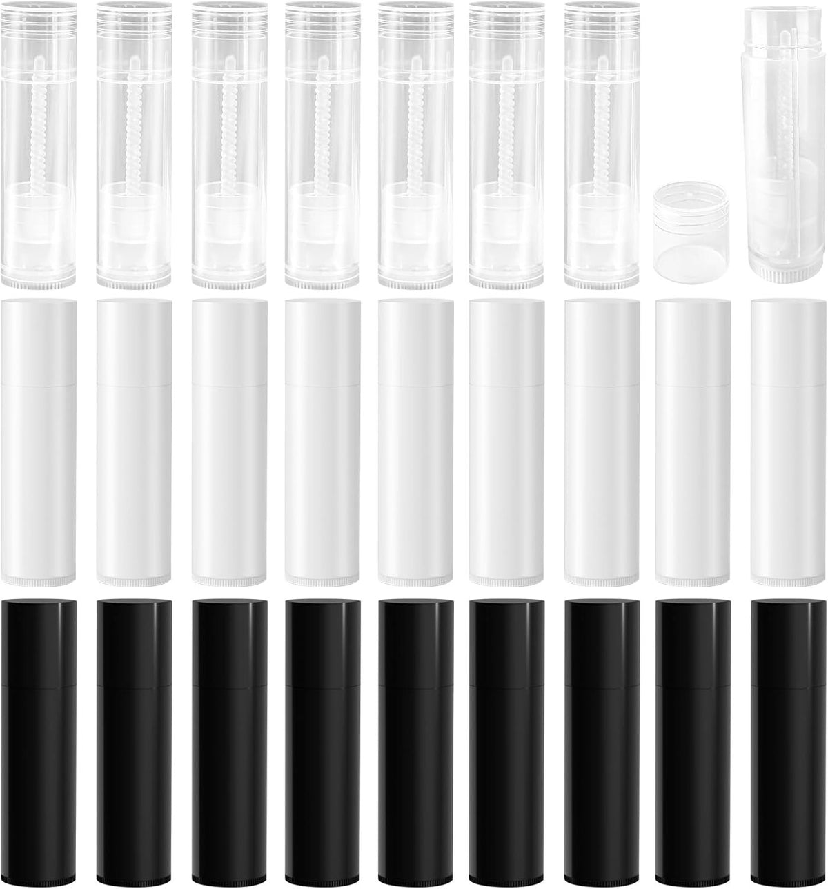 100 Pack Empty Lip Balm Tubes with Leak-Proof Caps BPA Free No Tray