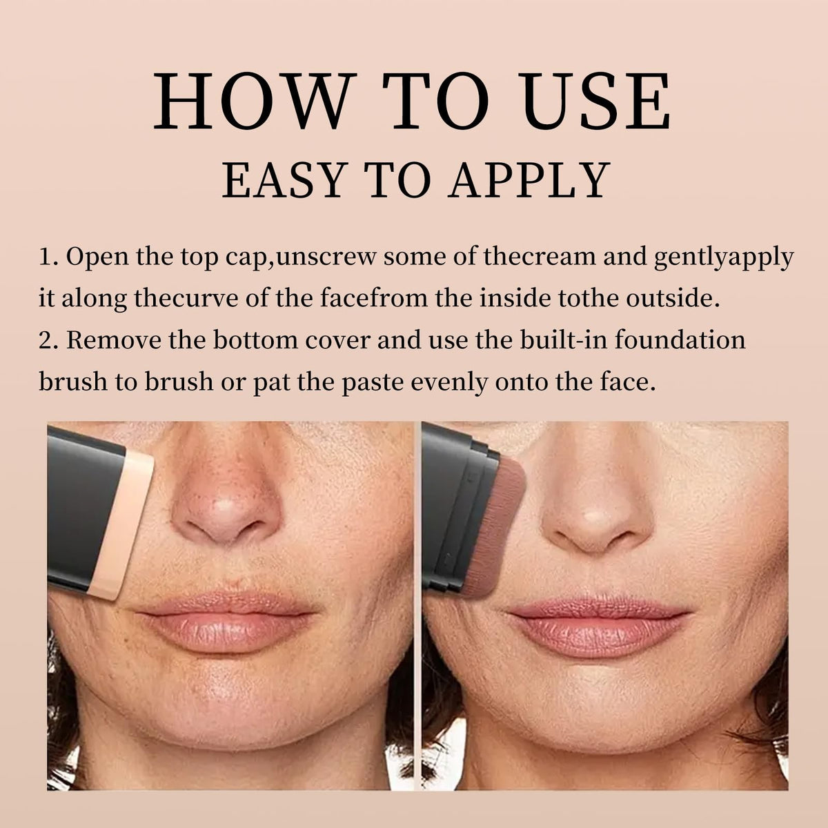 Long-Wear Face Foundation & Contour Stick - Lightweight, Hydrating, Full Coverage