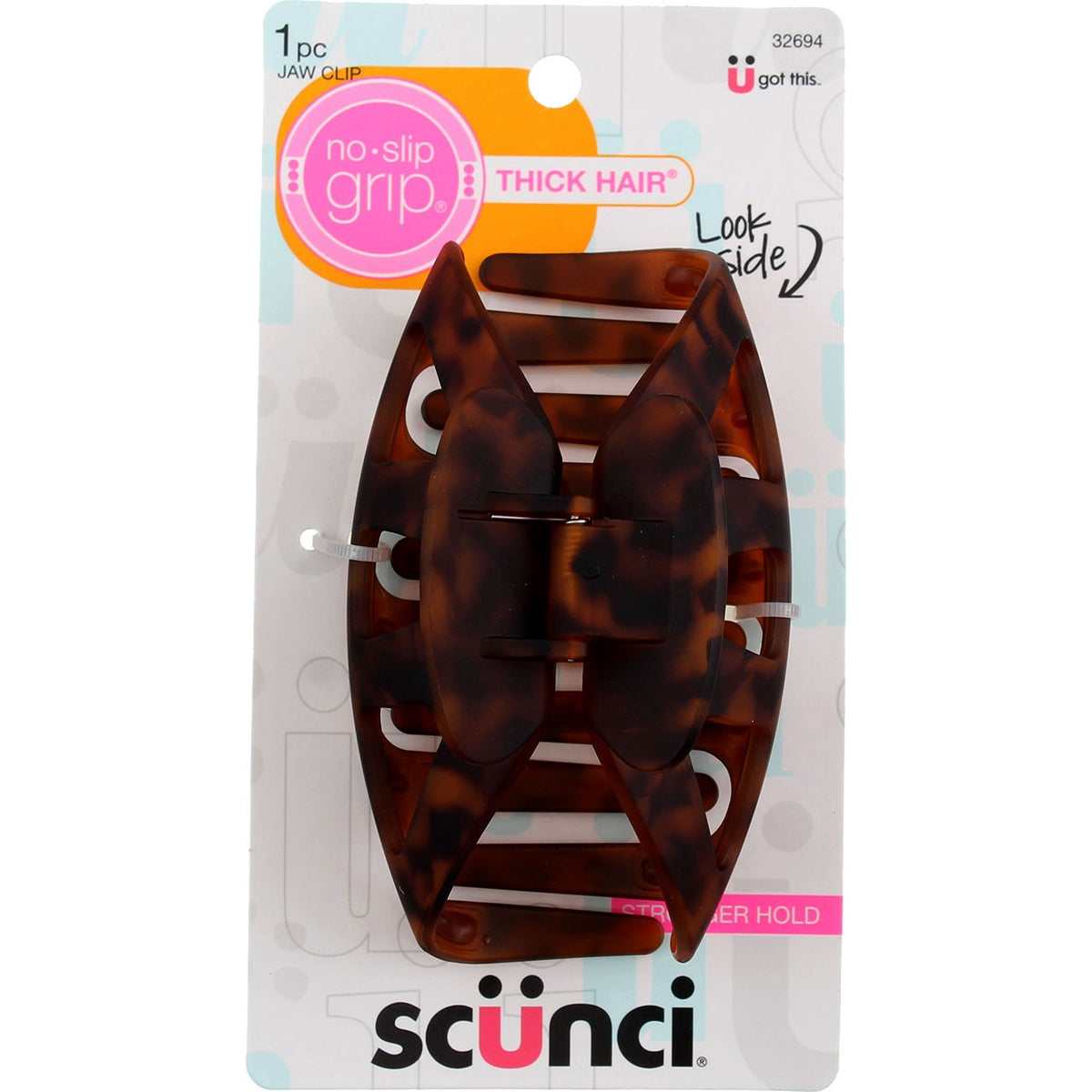 No Slip Grip Jaw Clips - Dark Tortoise 4 Pack Hair Accessories