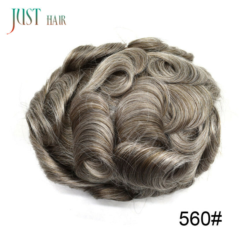 Men's Human Hair Toupee Replacement System - Ultra Thin Skin Hairpiece
