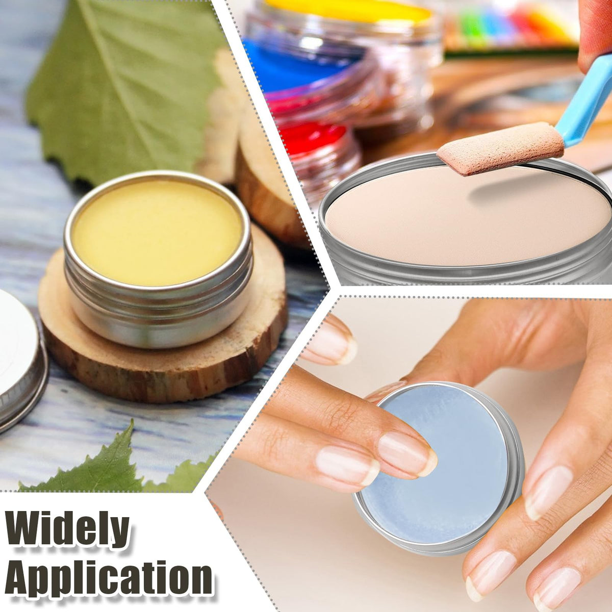12 Pcs Empty Lip Balm Tin Containers with Lids - 1 oz Aluminum Silver
