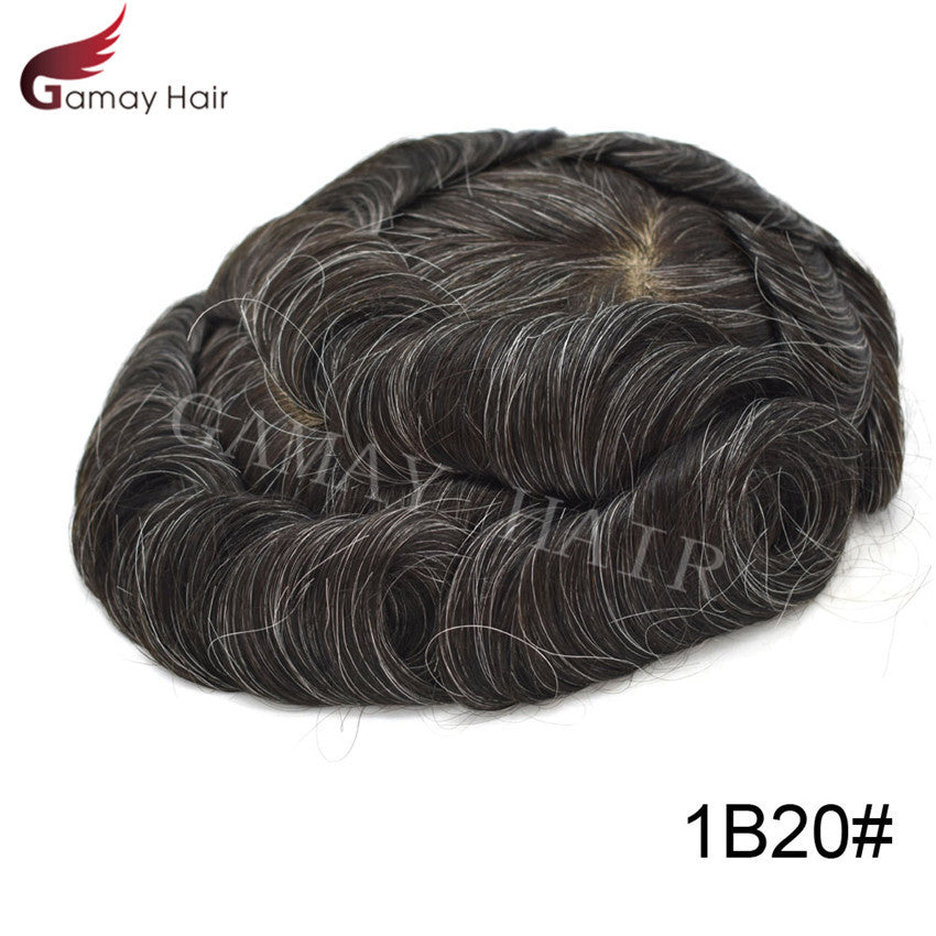 Full Poly Thin Skin Human Hair Toupee for Men - Durable, Invisible, Customizable