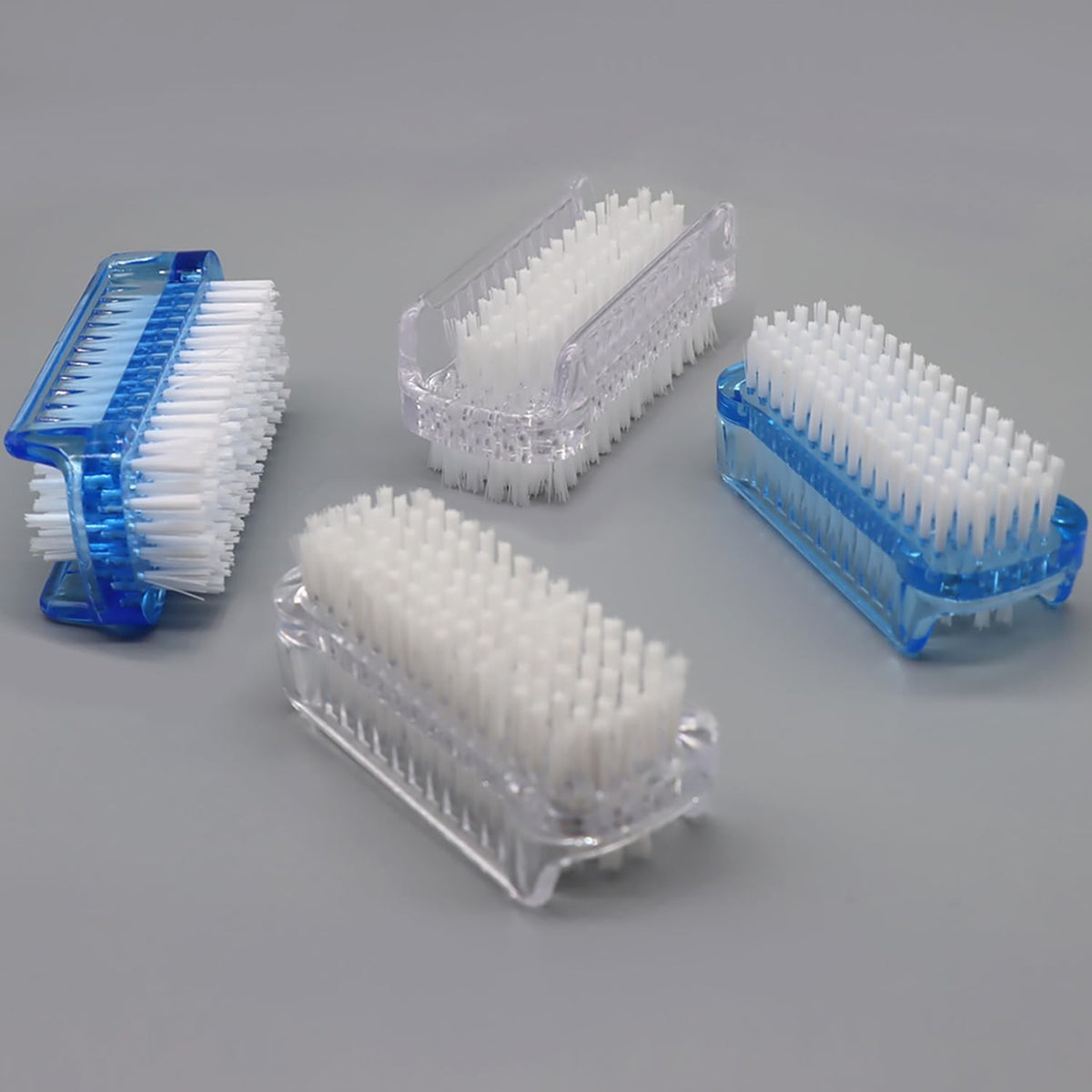 Two-Sided Nail Brush Set with Soft & Stiff Bristles, 4 Pack
