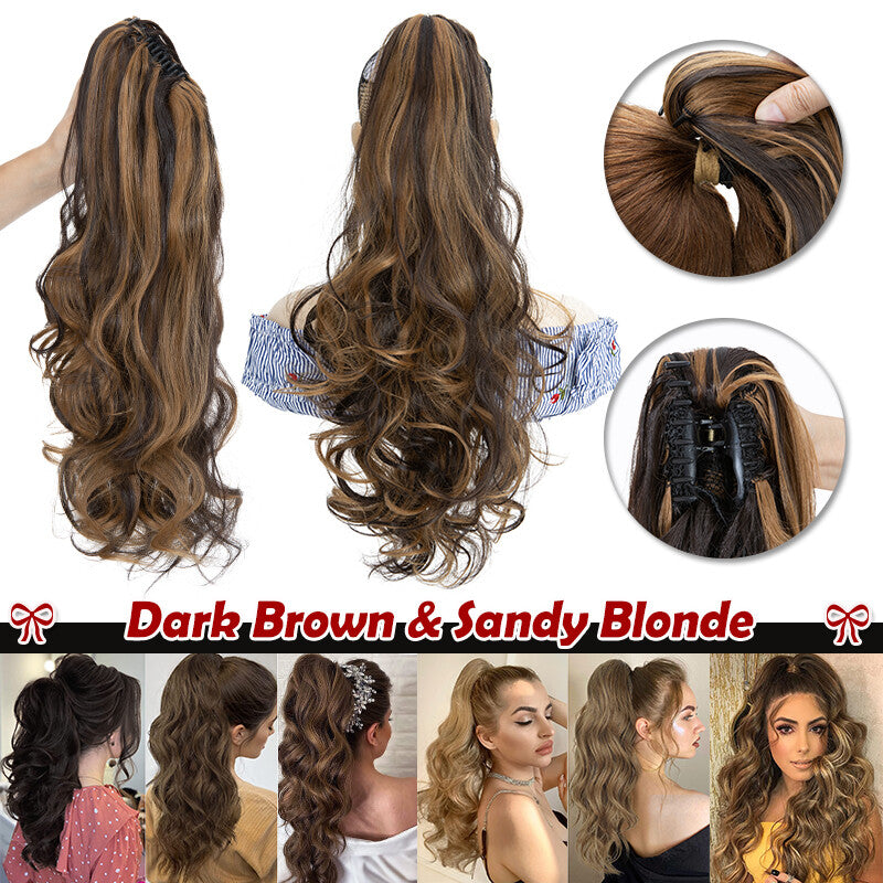 Ponytail Extensions Claw Clip-In Hairpieces for Curly & Straight Styles