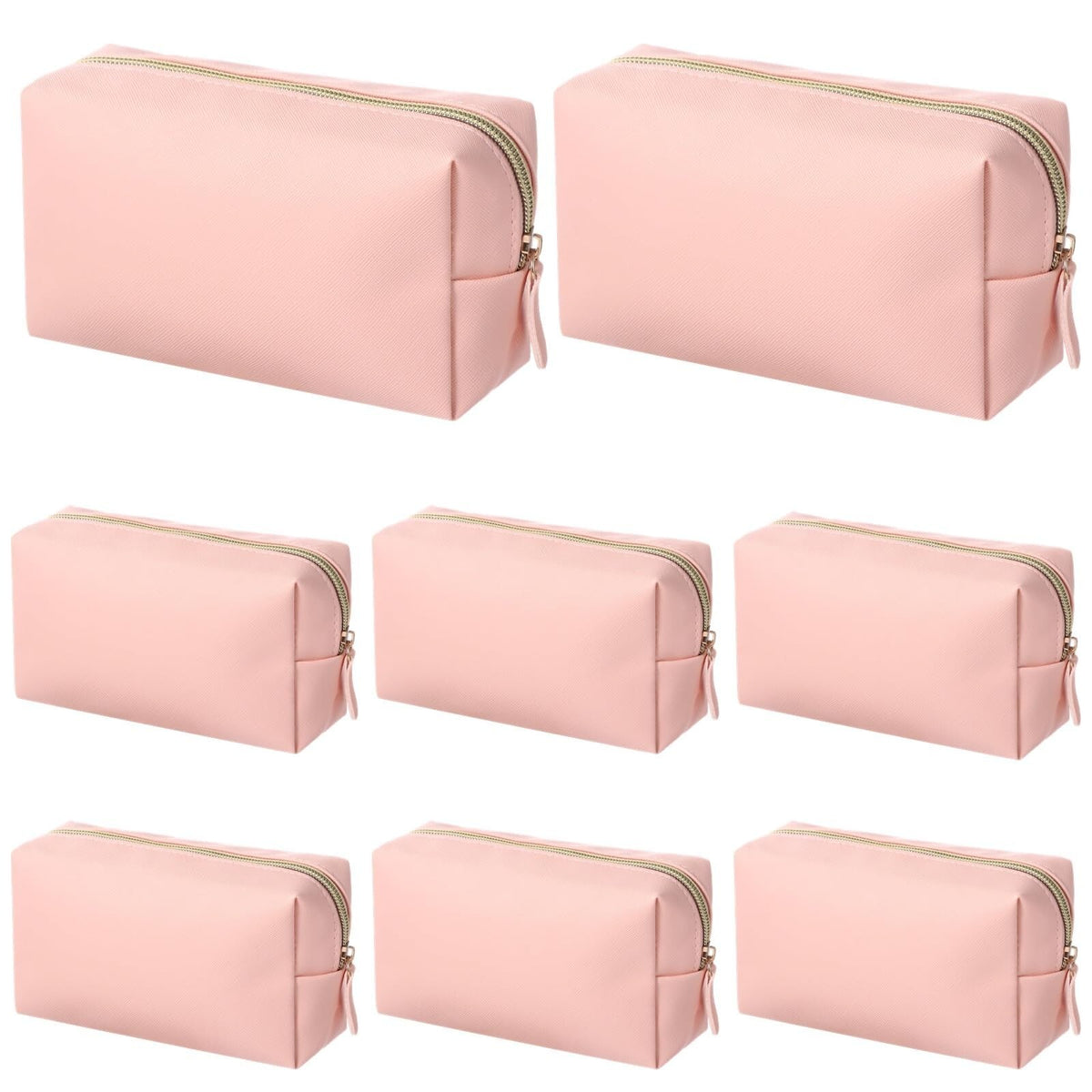 8 Pcs Waterproof Makeup Bags Set - Small PU Leather Cosmetic Organizers for Travel & Daily Use