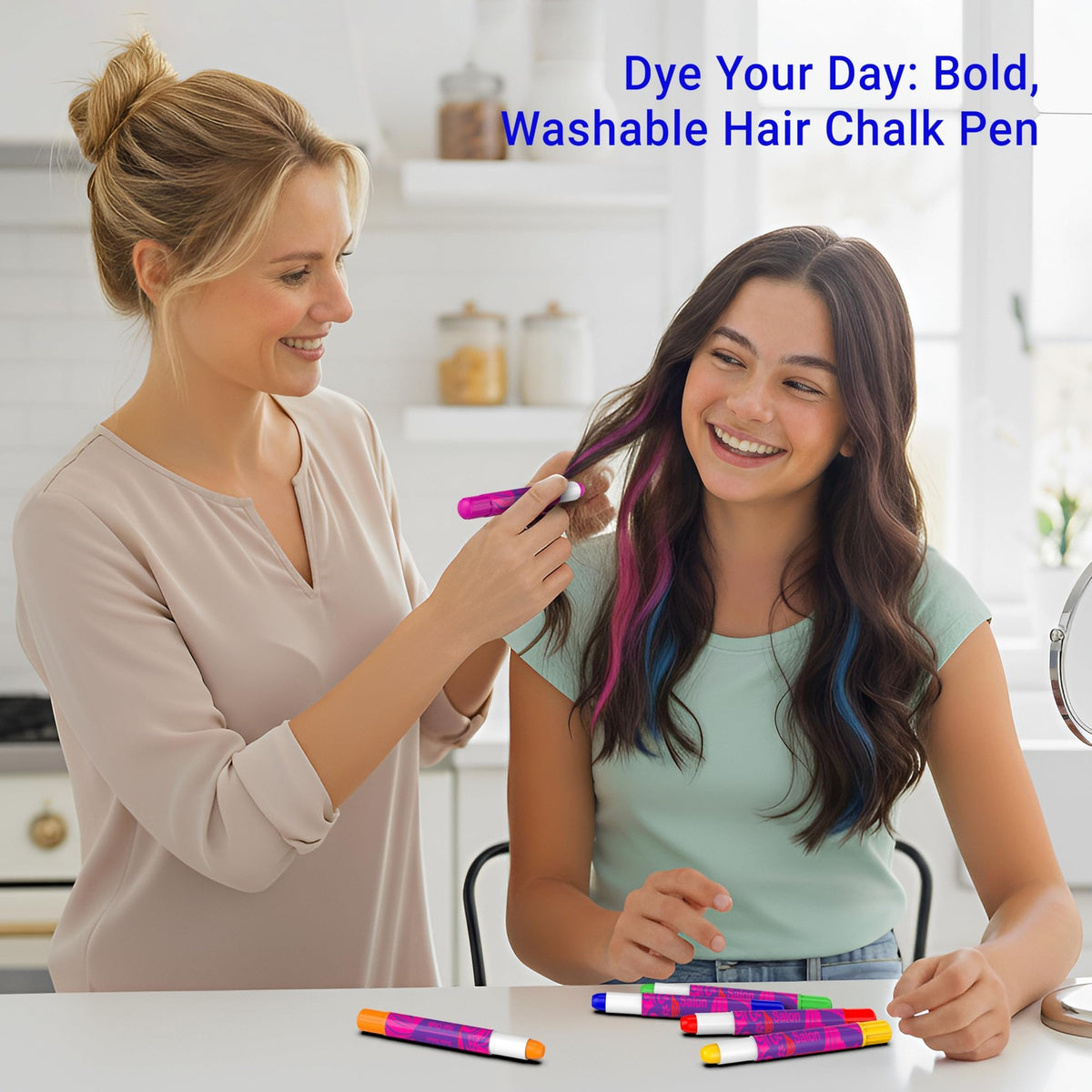 Hair Chalk Set - 10 Washable Colors for Kids