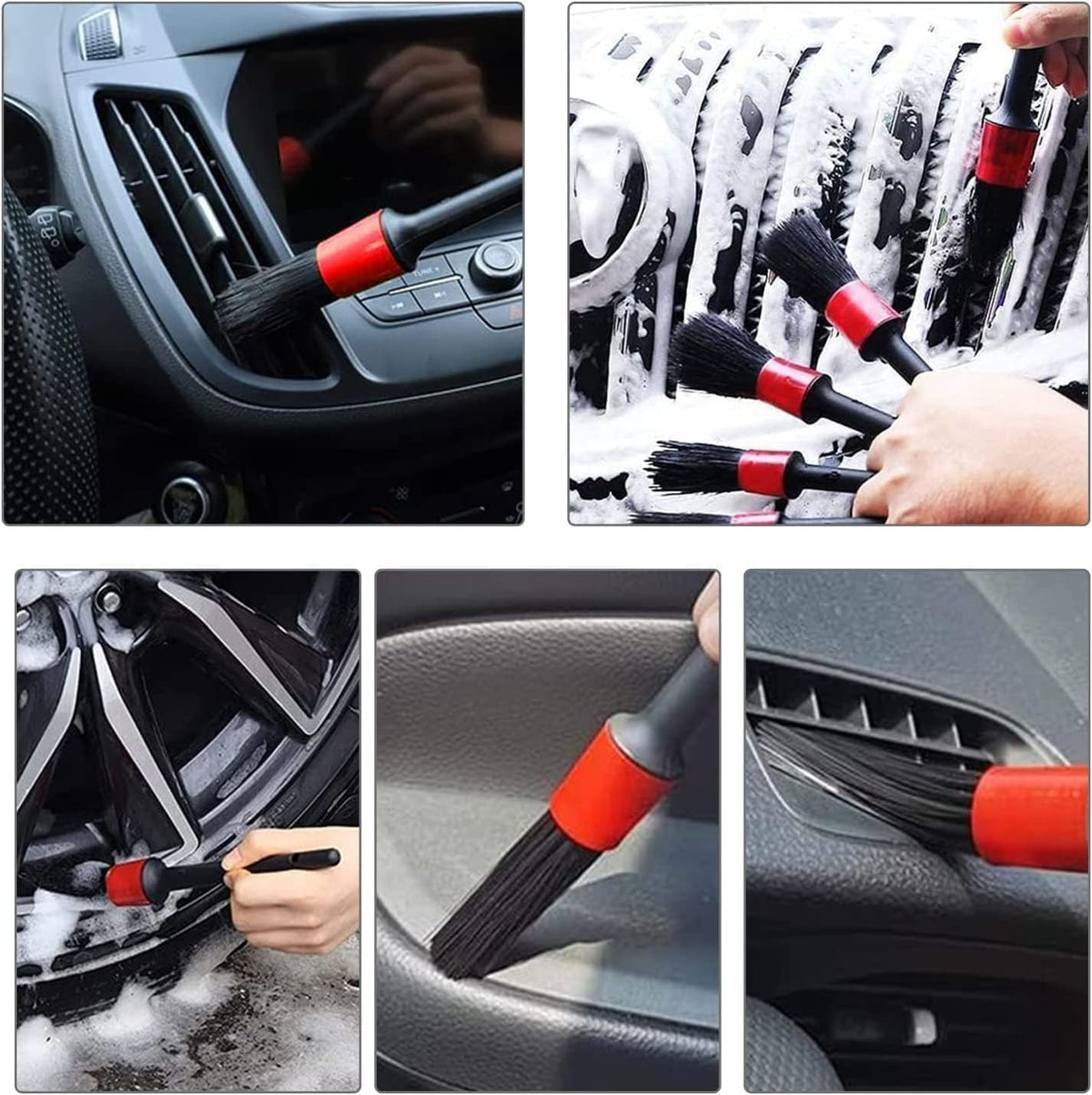 Auto Detailing Brush Set - 11 Pcs Car Cleaning Tools with Steel & Boar Hair Brushes