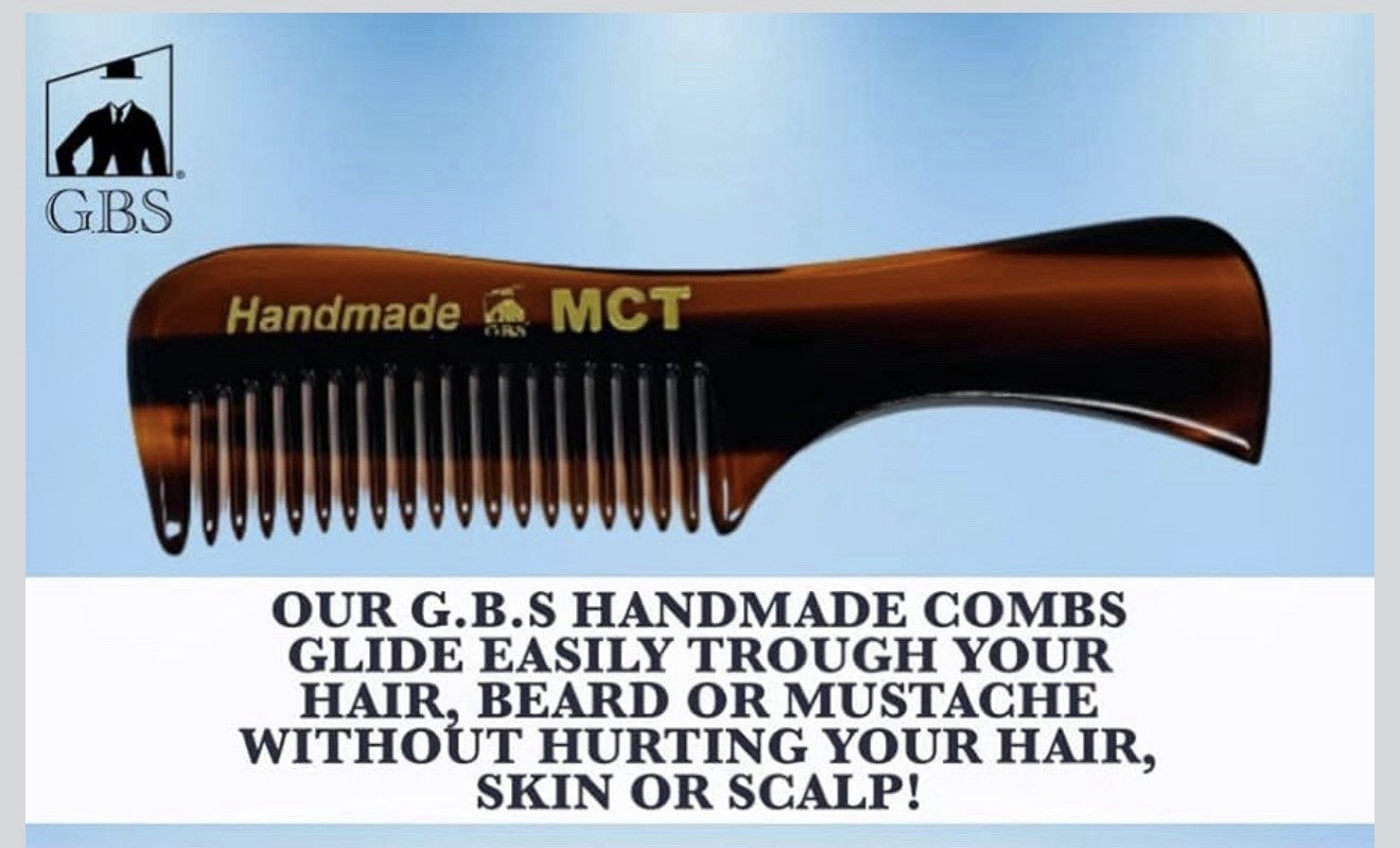 Men's Travel Mini Tortoise Shell Mustache Beard Eyebrow Comb Set - 3 Pack