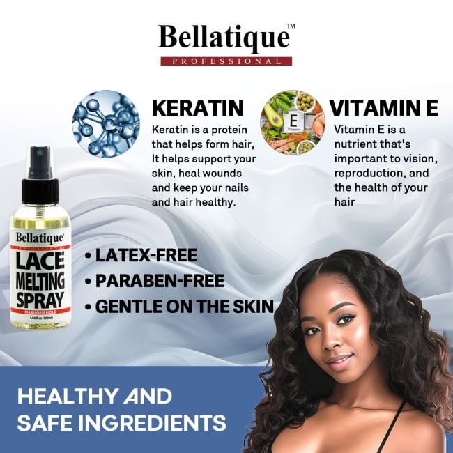 Bellatique Lace Melting Spray - Maximum Hold for Wigs & Lace Fronts 8.45oz
