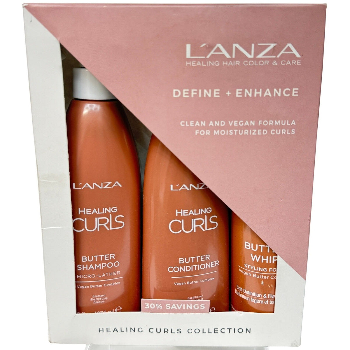 LANZA Healing Curls Collection 3 Piece Set Butter Shampoo Conditioner