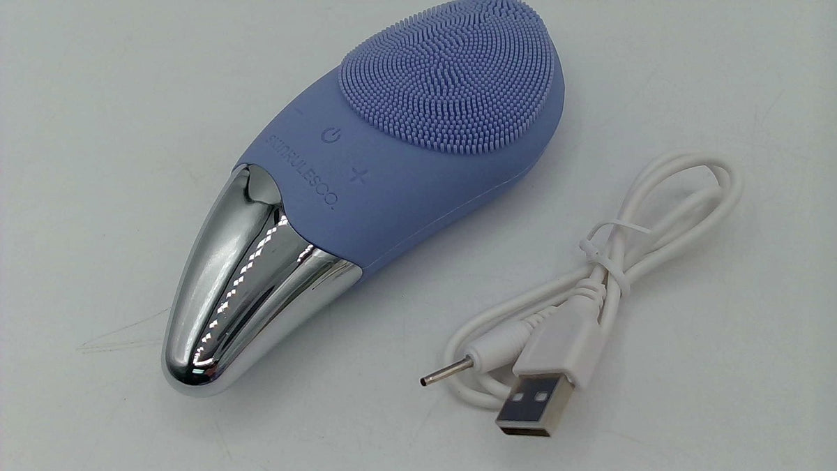 Waterproof Sonic Facial Cleansing Brush - Electric Blue, Rechargeable