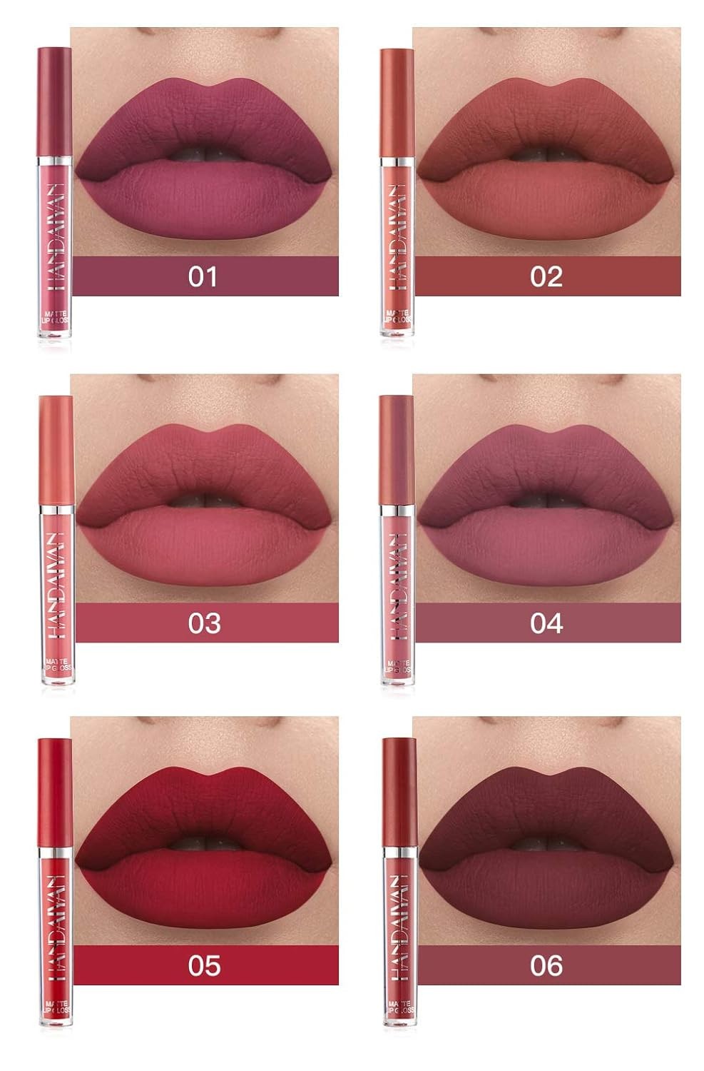 6-Piece Matte Liquid Lipstick Set Long-Lasting Waterproof Lip Color