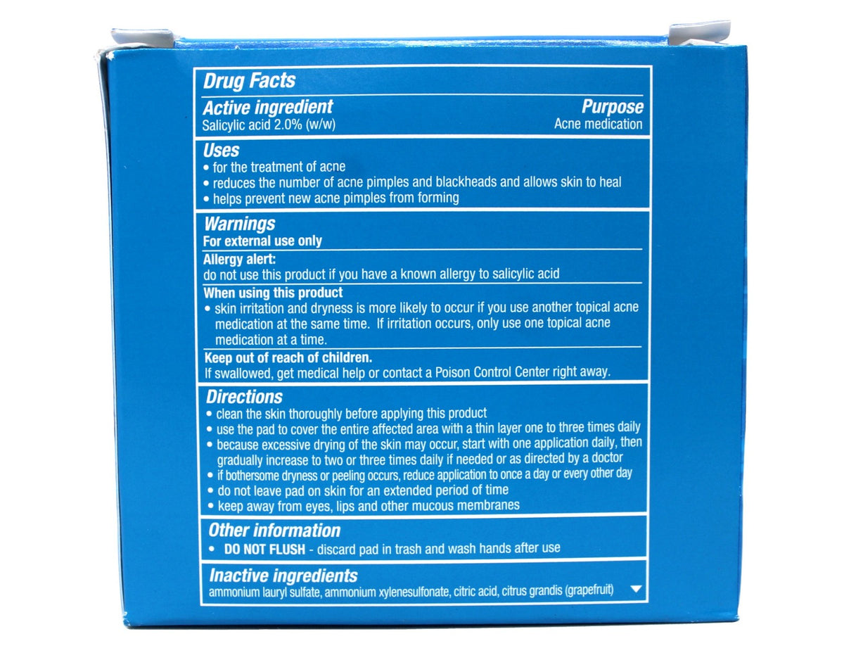 Acne Treatment Pads with Salicylic Acid for Face & Body - Alcohol-Free, 90 Count