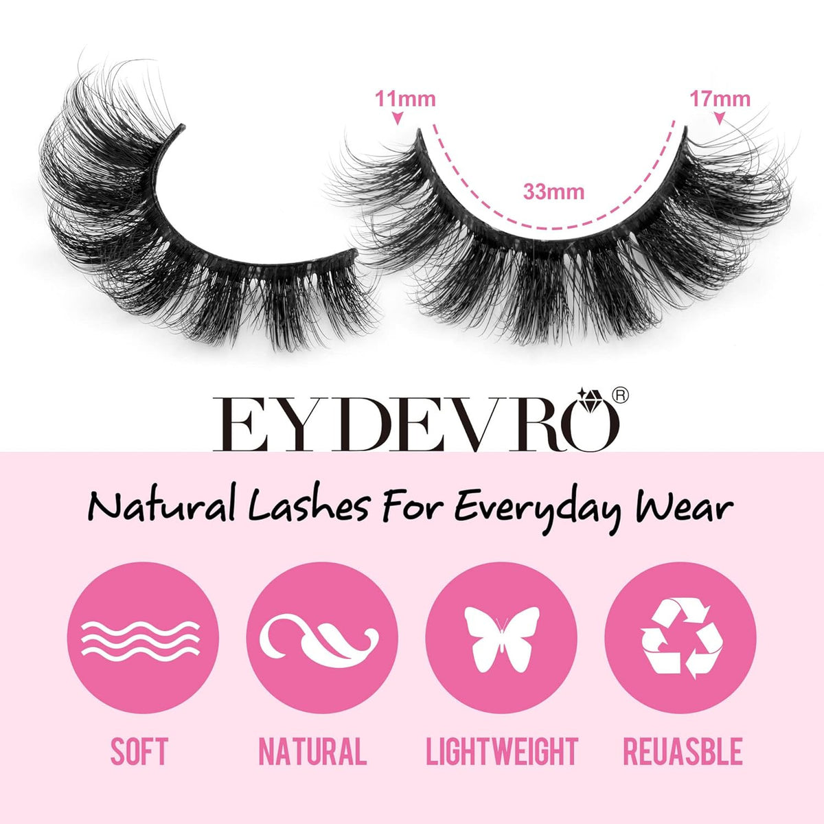 Fluffy Wispy Mink Faux Eyelashes 3D D Curl Natural Look 7 Pairs