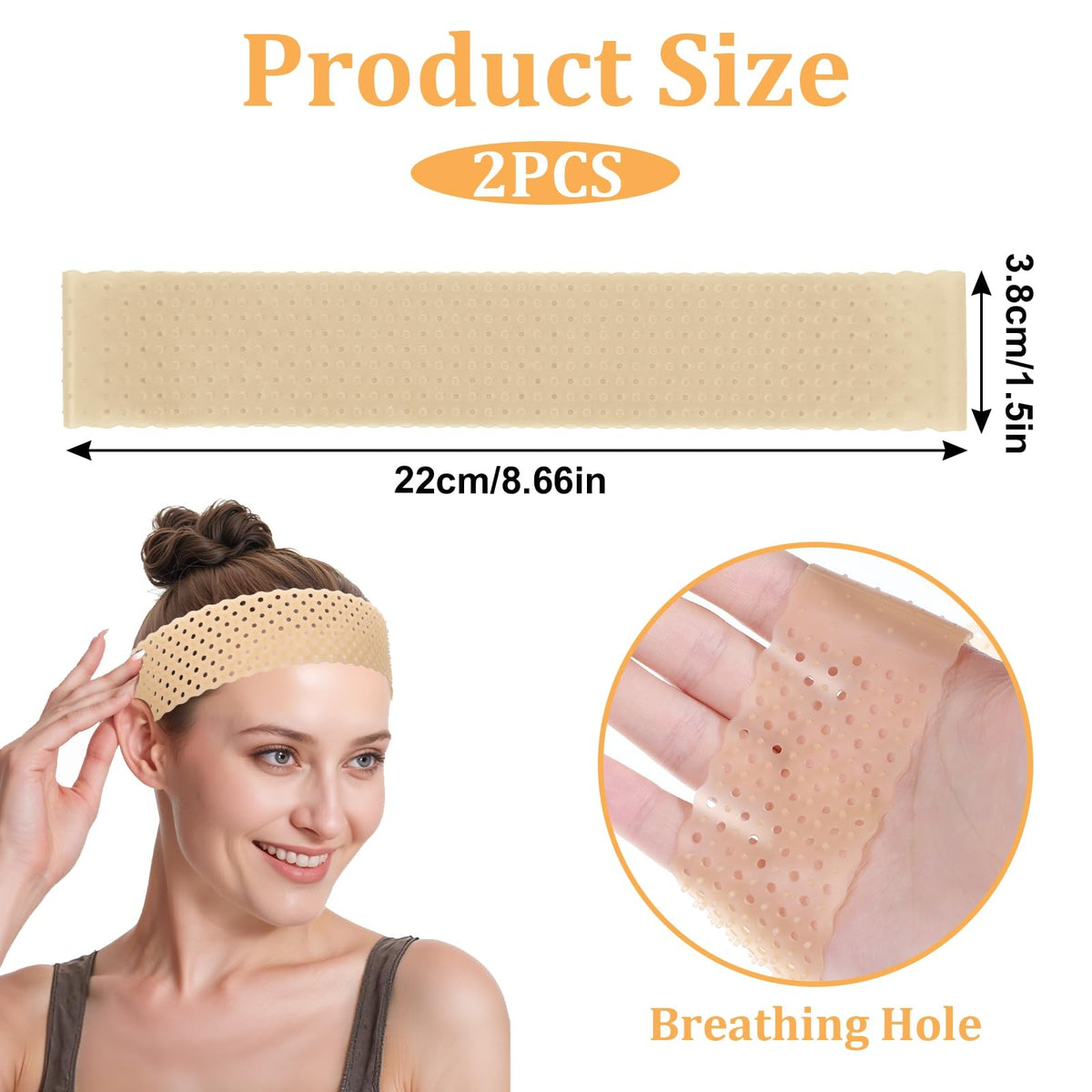 TIESOME 2pcs Adjustable Silicone Wig Grip Band, 1 Count (Pack of 2),