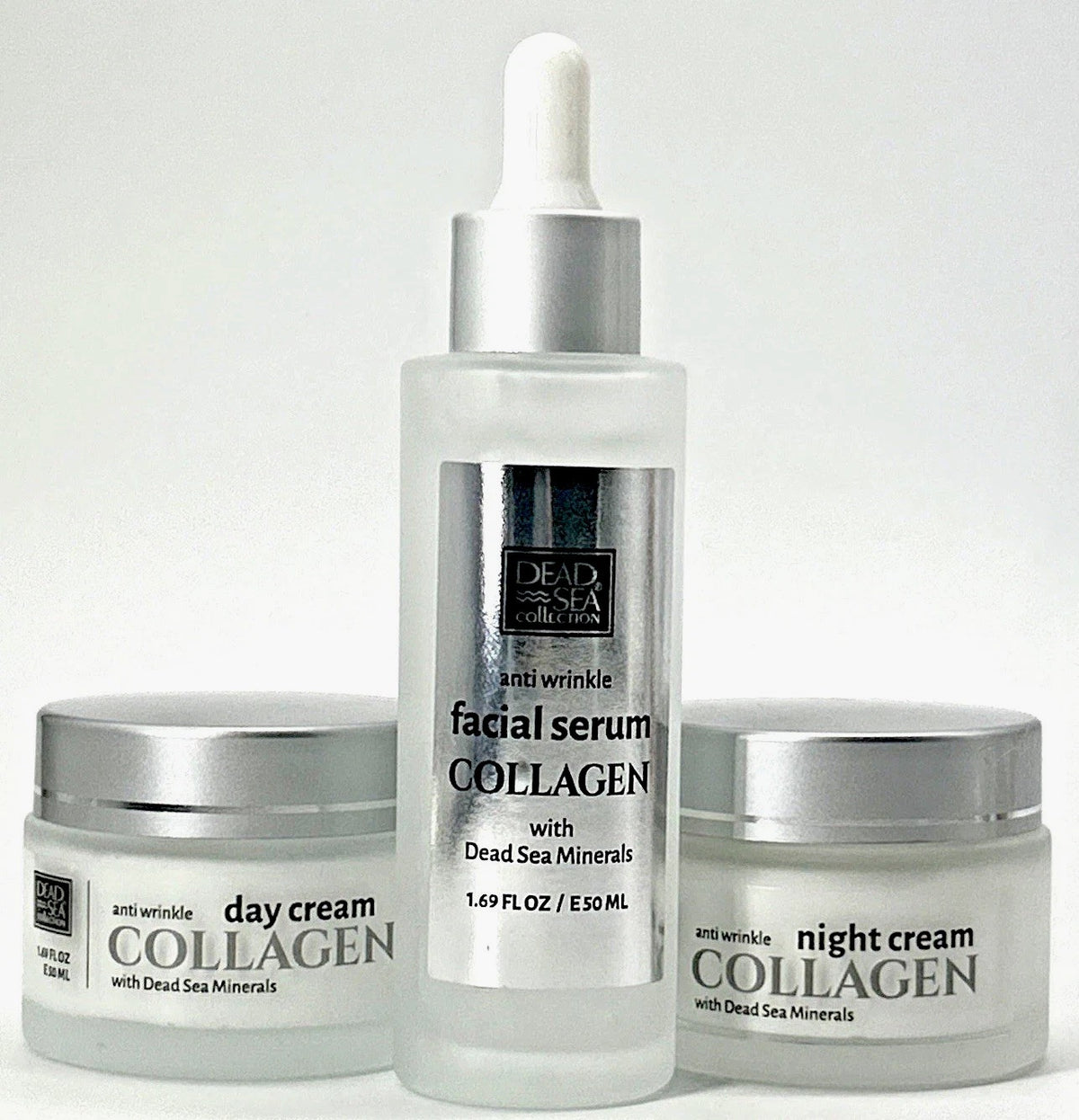 Dead Sea Collagen Anti-Aging Serum & Day Night Cream Set - Hydrating Skin Care