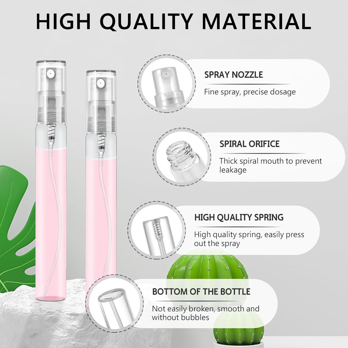 70PCS Refillable 10ML Glass Perfume Spray Bottles with Fine Mist - Portable & Leakproof