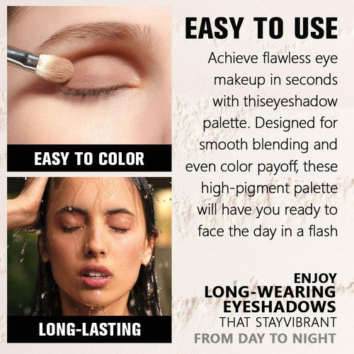 Matte Eyeshadow Palette - Mauve Taupe Brownish Purple, Long-Lasting Waterproof & Crease-Proof, 0.04oz