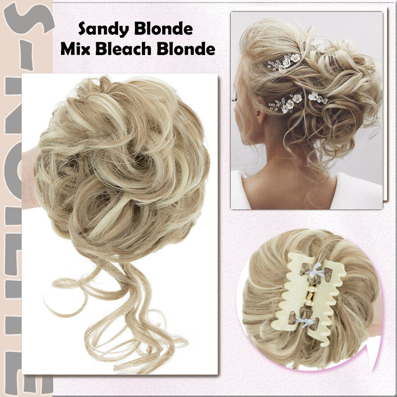 X-Large Thick Curly Claw Chignon Messy Bun Hair Extension Clips - All Colors