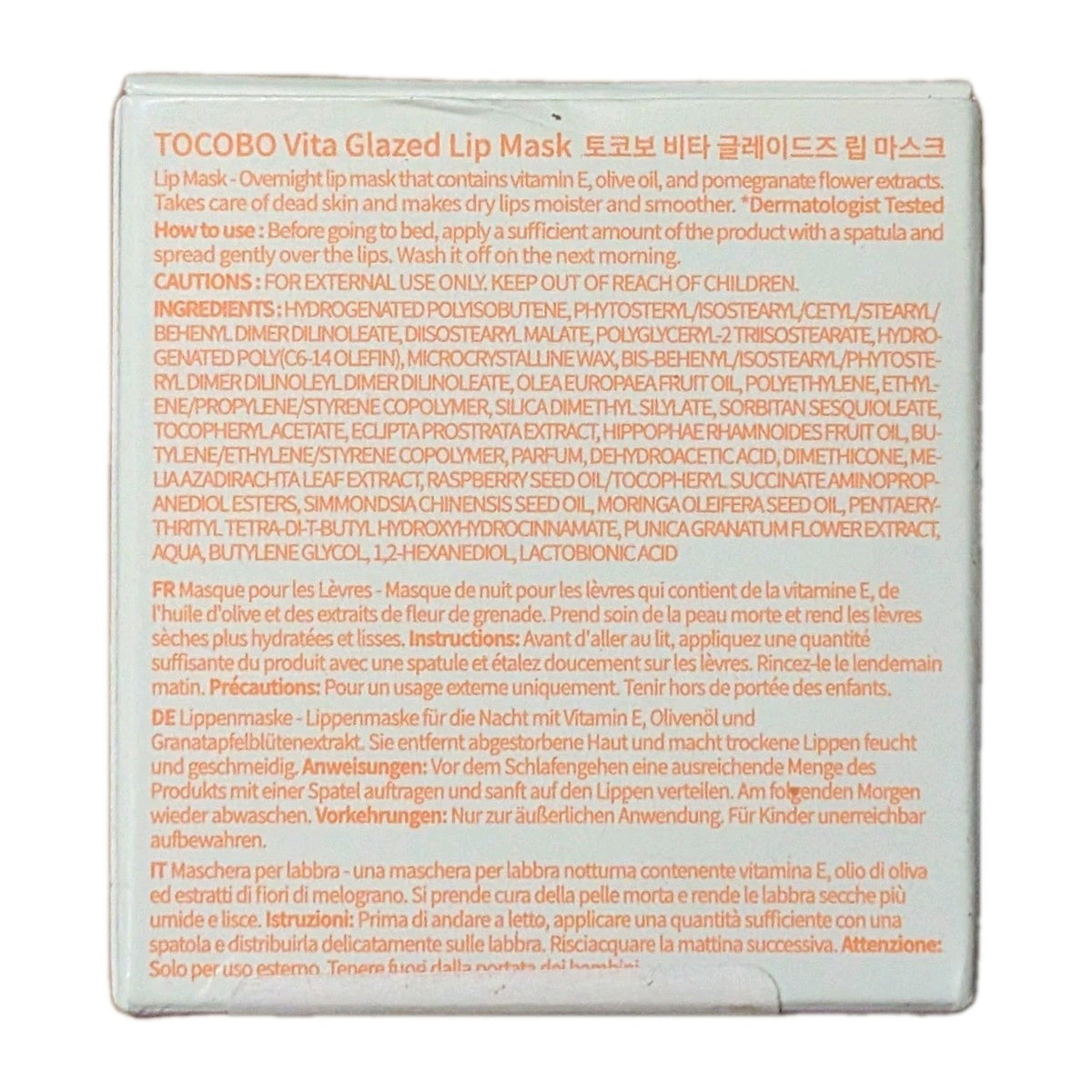 Hydrating Lip Mask with PHA Exfoliation and Vegan Oils - 20ml