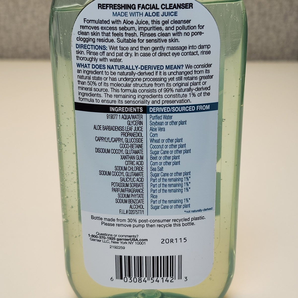 Refreshing Facial Cleanser with Aloe Juice - Vegan Formula, 6.7 fl oz