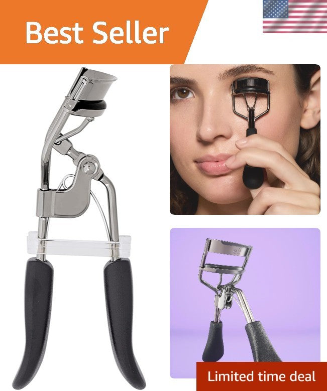 Silver Pro Eyelash Curler with Extra Rubber Pad - Long Lasting Curl, Cruelty-Free