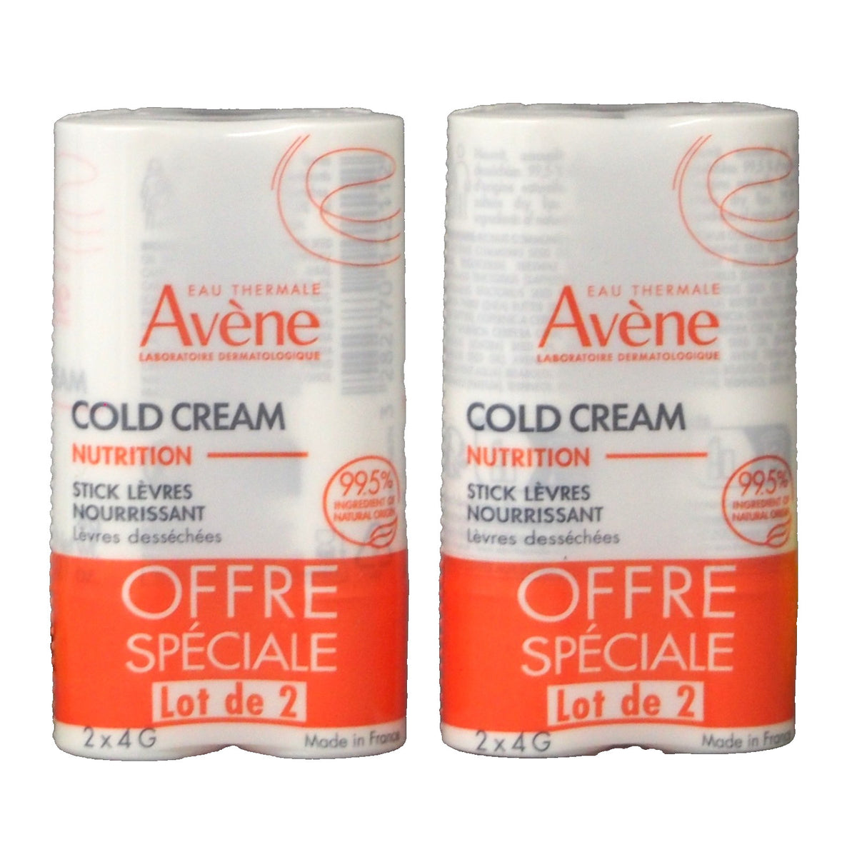 Avene Cold Cream Nourishing Lip Balm Set - Moisturizing & Protective 4g