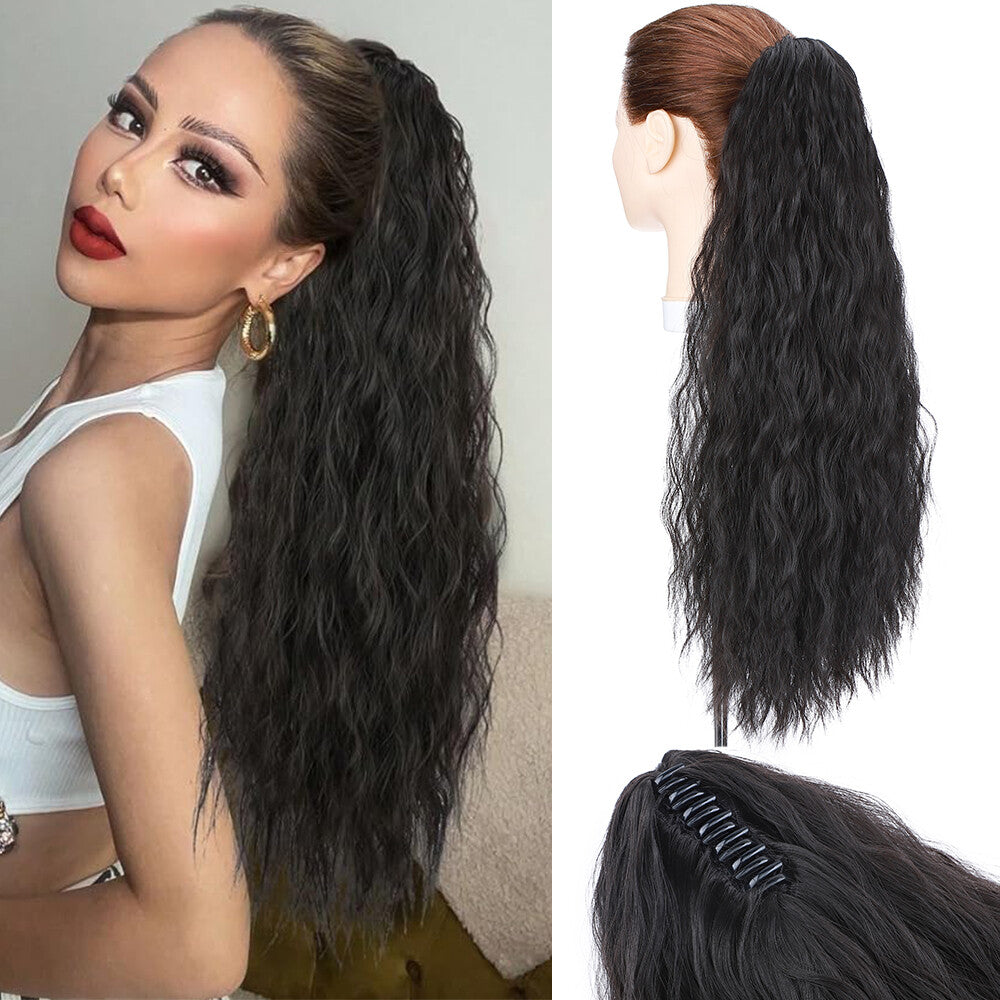 Thick Clip-In Ponytail Hair Extension Wavy Natural Look - All Colors