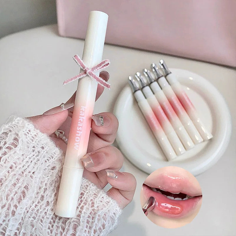 Watery Lip Gloss with Jelly Texture - Moisturizing Nude Lip Tint