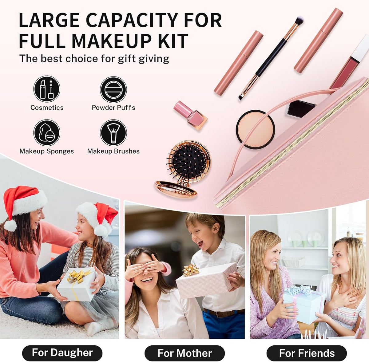Large Capacity Waterproof Travel Makeup Bag for Women - Portable Organizer