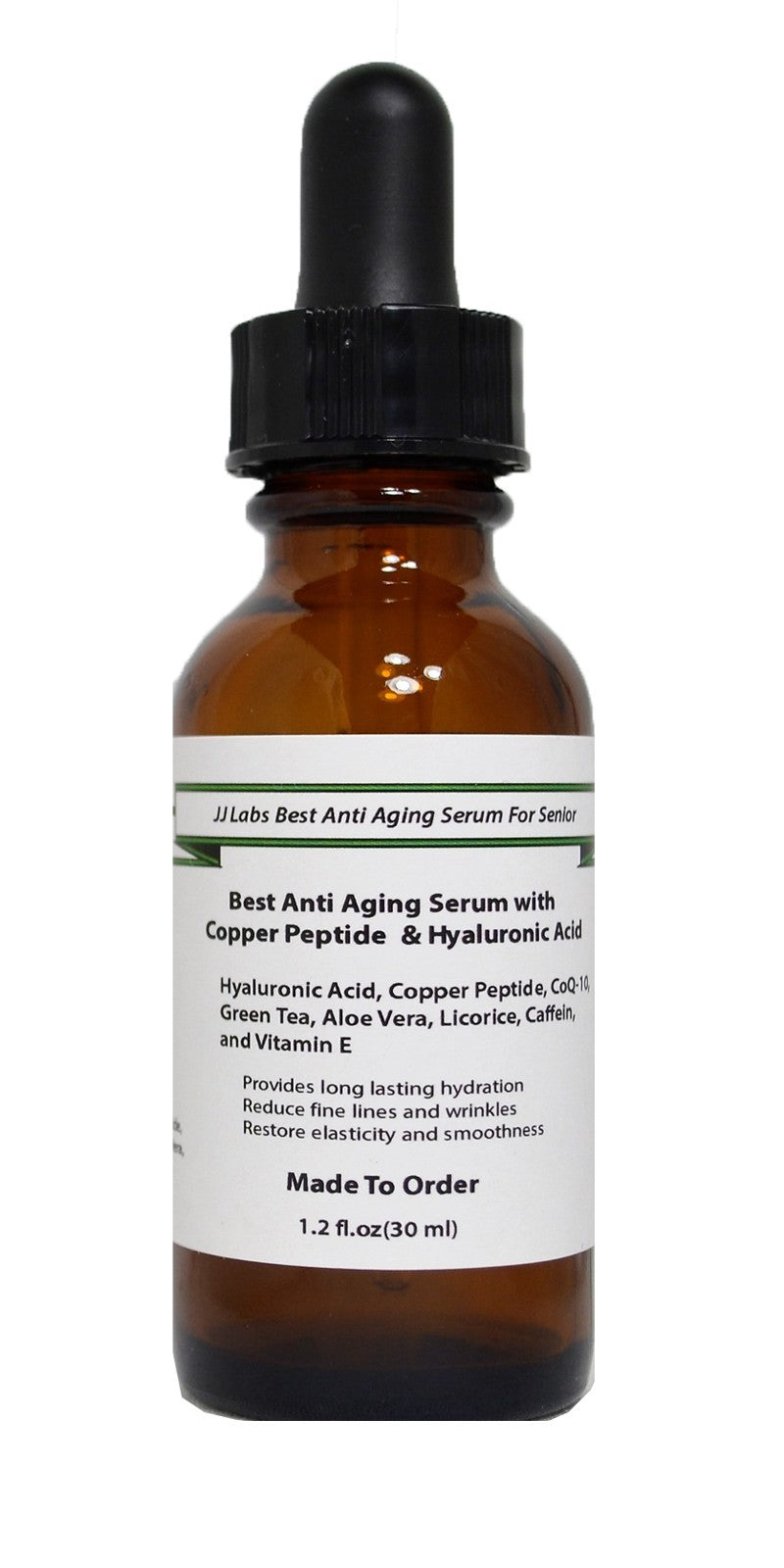 Anti-Aging Face Serum with Copper Peptide & Hyaluronic Acid - Natural Skin Care for Seniors
