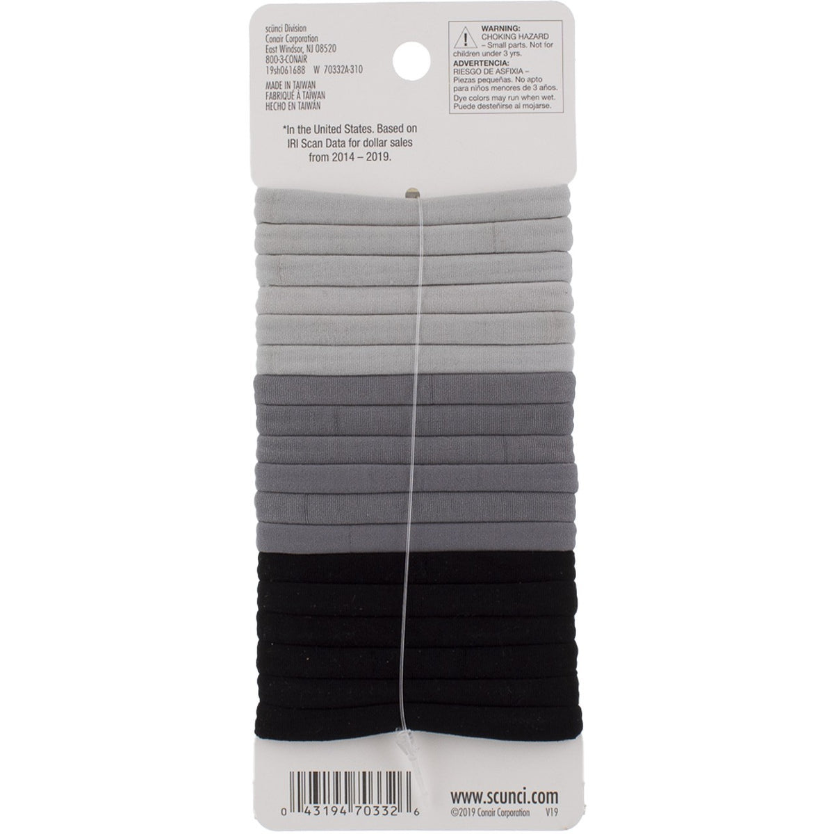 2 Pack Scunci No Damage Comfy Ponytailers, Gray Shades Soft, 18 Ct