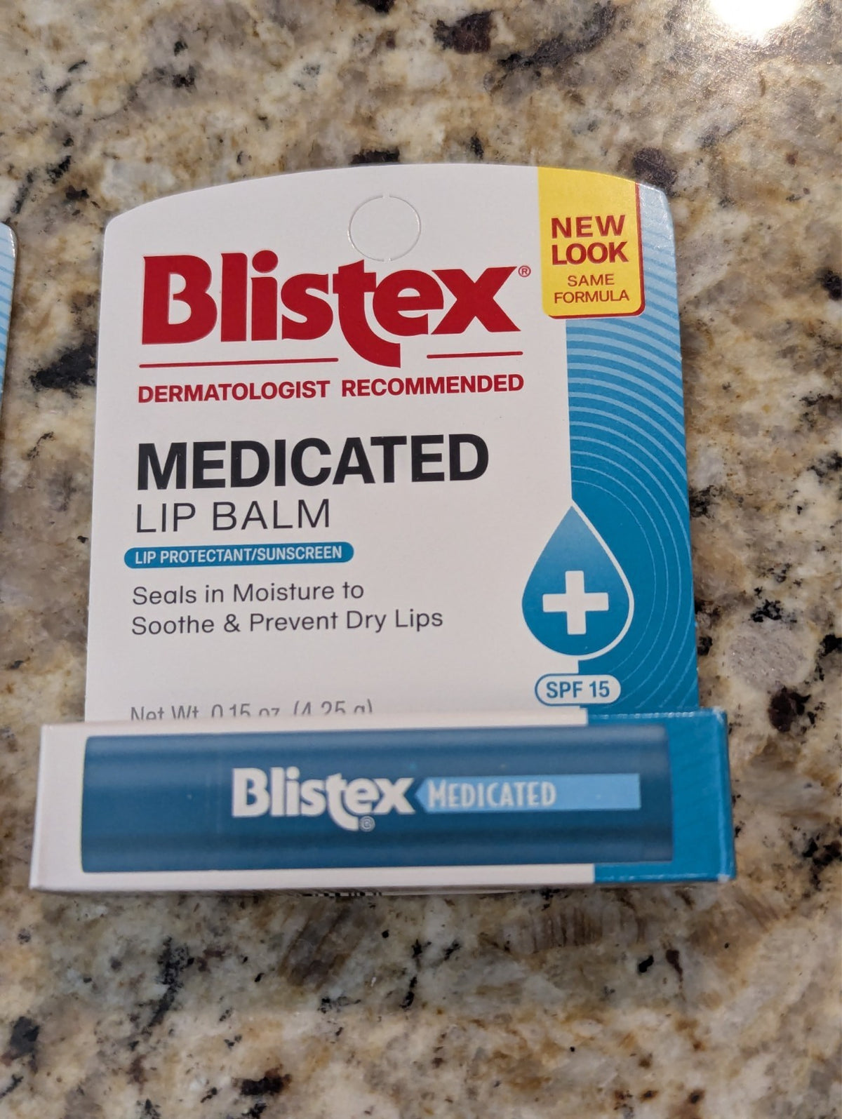 Medicated Lip Balm with SPF 15 - Moisturizing & Sun Protection, 2 Pack