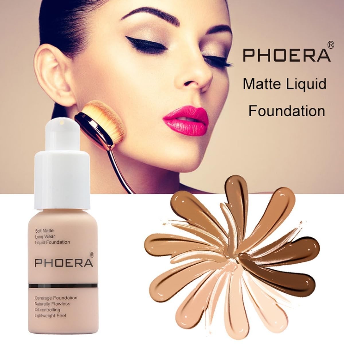 Long-Wearing Waterproof Foundation - Full Coverage in Warm Peach