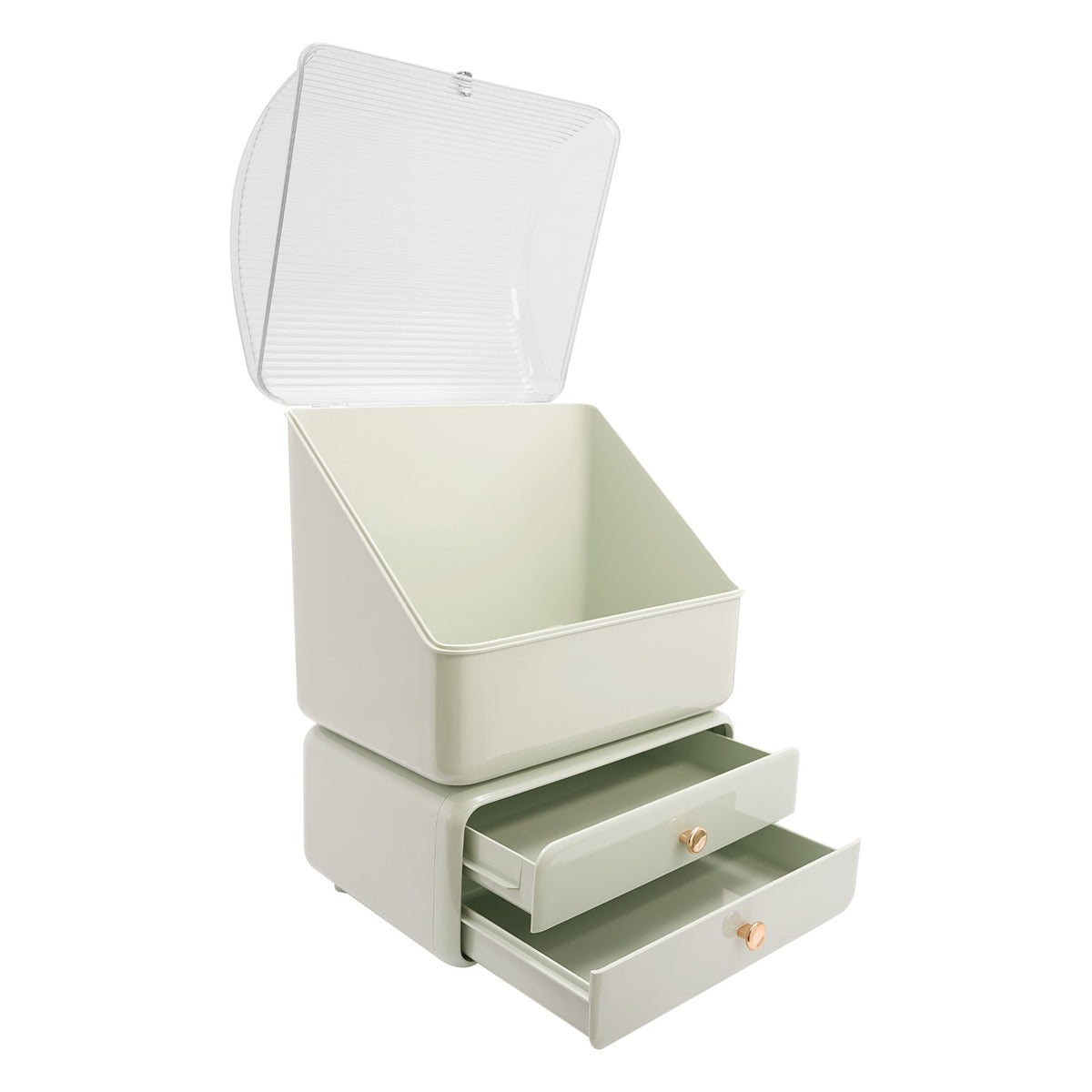 Makeup Organizer with Drawers and Brush Holder - Cosmetic Storage Container