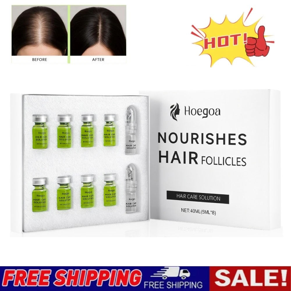 Hair Regrowth Serum with Microneedle Roller – 8-Piece Set