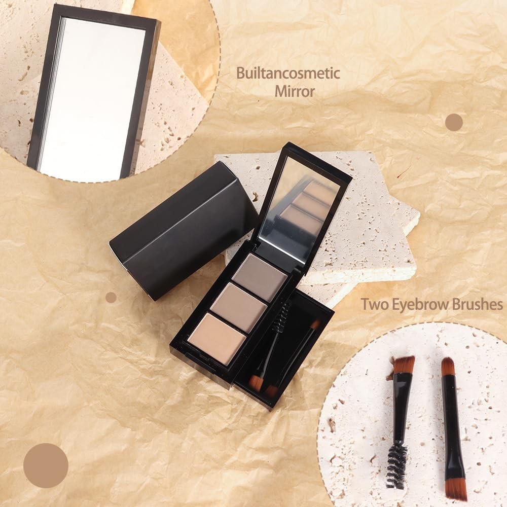 Natural Light Medium Brown Eyebrow Powder Kit with Applicator