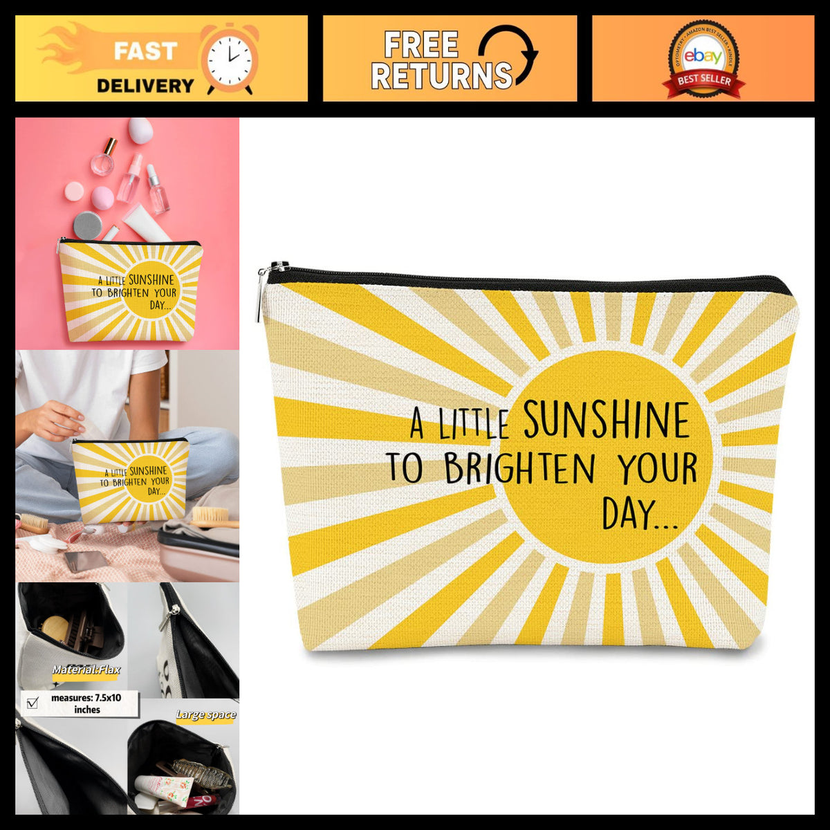 Summer Inspirational Makeup Bag - Gift for Women, Teens, Moms & Teachers