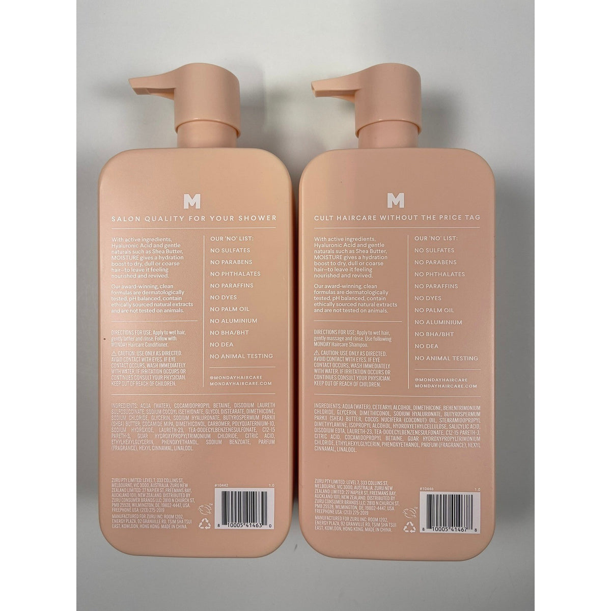 MONDAY Haircare Moisture Shampoo and Conditioner Set Hyaluronic Acid