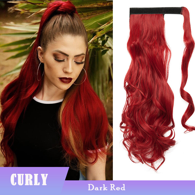Clip-In Ponytail Hair Extensions Thick Wavy Natural Look 24-32 Inch