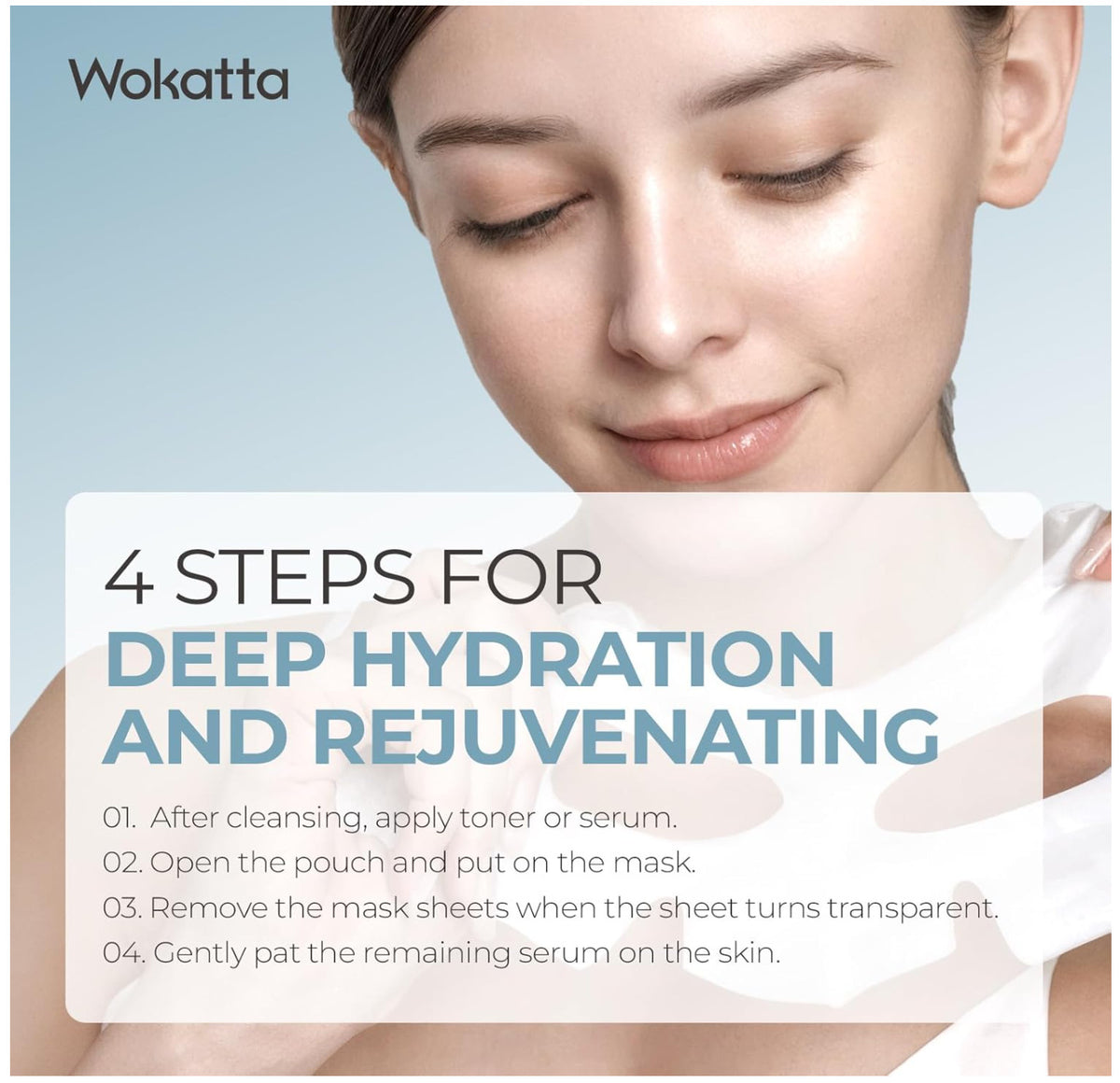 Collagen Hydrogel Face Mask, Overnight Hydrating Sheet Mask 30g×6ea