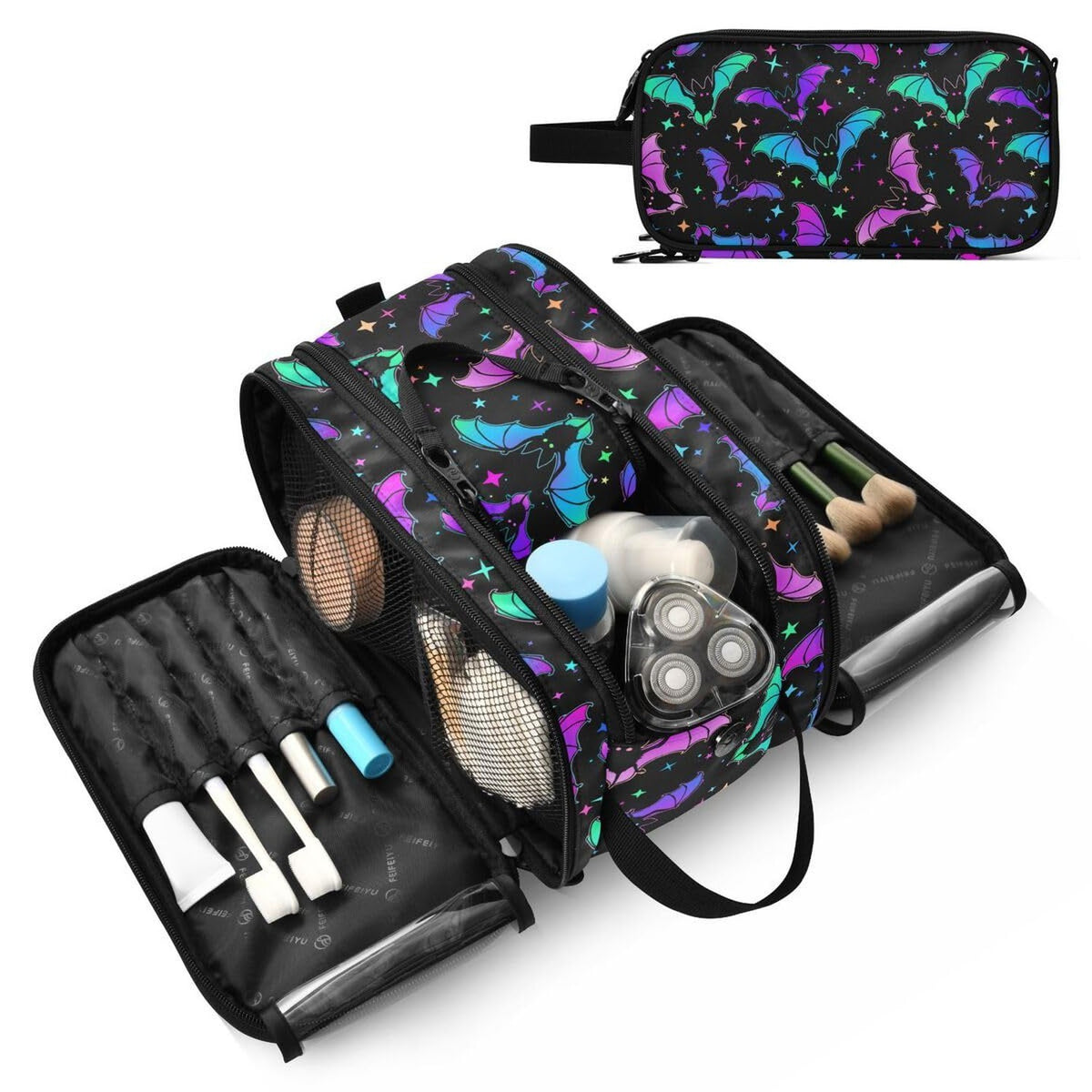 Large Capacity Makeup Bag with Multiple Compartments Travel Toiletry Organizer