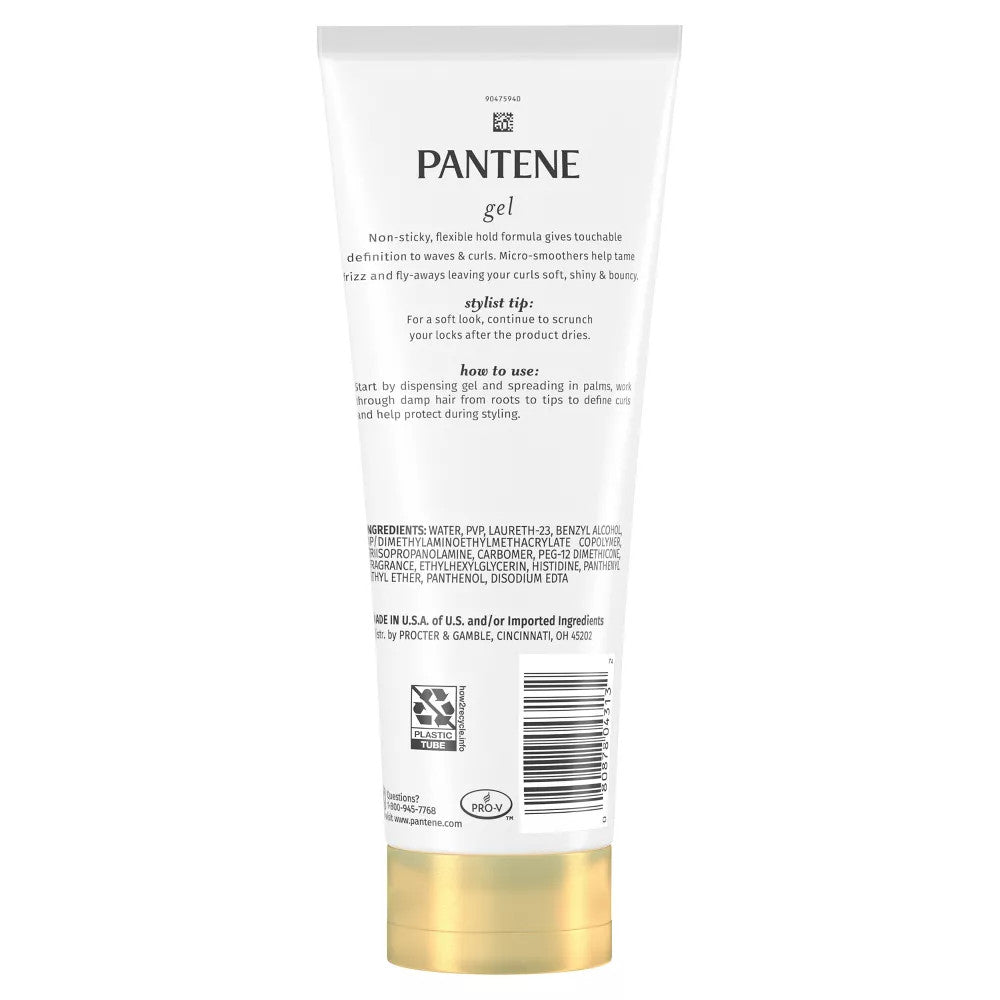 Pantene Flexible Wave Gel for Curly Hair - Touchable, Non-Sticky, 6.8 oz, 6 Pack