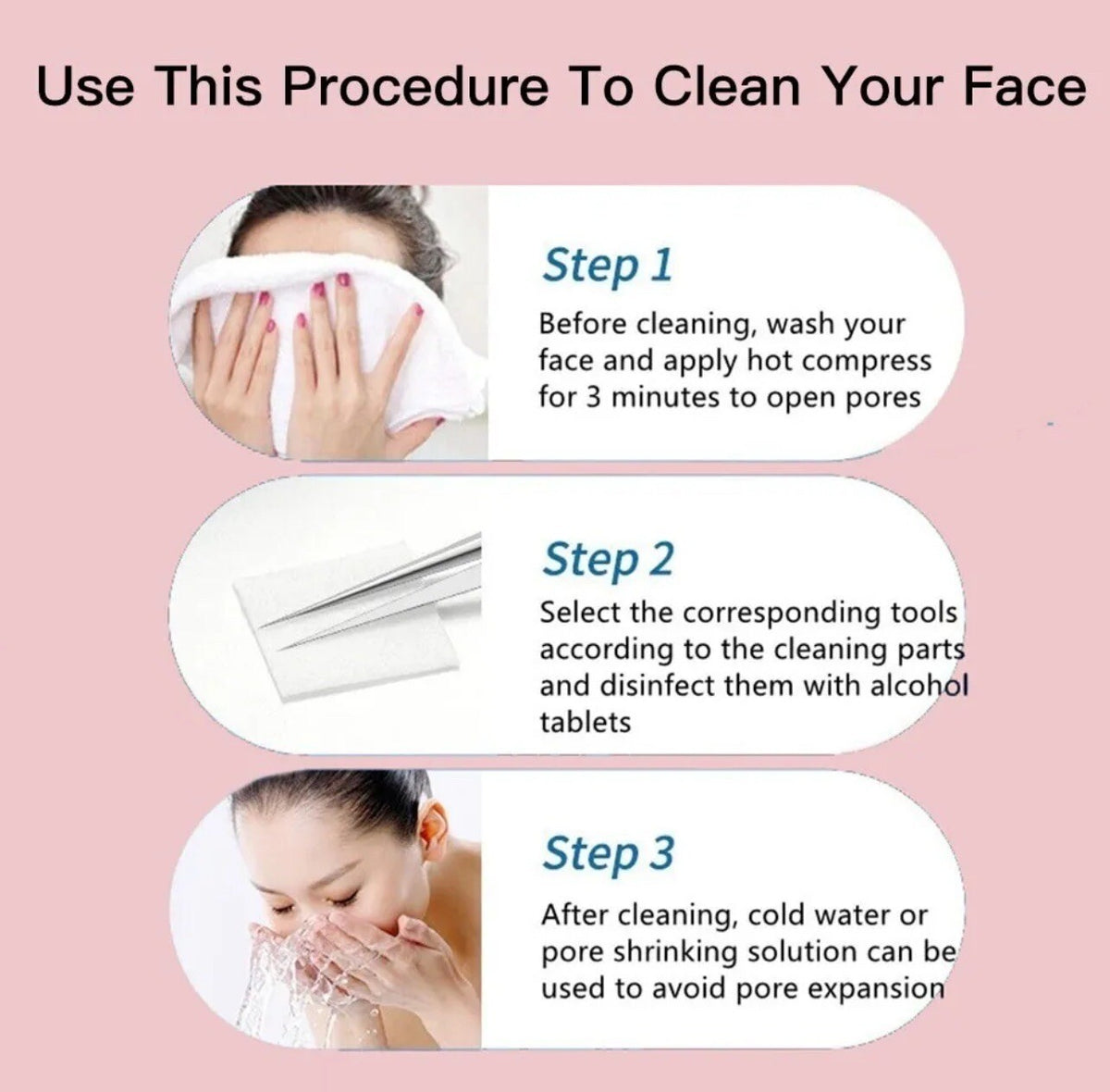 3PC Ultra-Fine Blackhead Remover Tweezer Set for Face Care - Salon Quality
