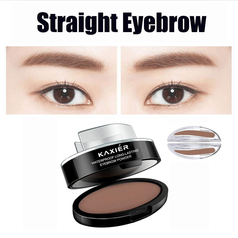 Eyebrow Stamp Kit with Brow Brush - Natural Look, Long Lasting, 3 Shapes & 3 Colors